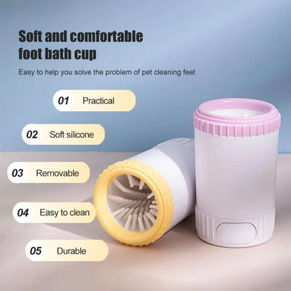 Semi-Automatic Pet Cat Dog Foot Clean Cup Washing Brush Paw Cleaning Tool Pet Feet Paw Cleaner